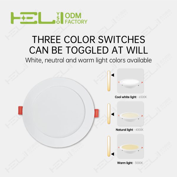 3CCT暗装圆形_φ97×26mm-2.5寸-3W-12LED-3000K/4200K/6500K - 图片 2