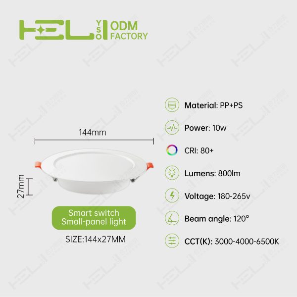 3CCT暗装圆形_φ144×27mm-4寸-10W-36LED-3000K/4200K/6500K - 图片 2