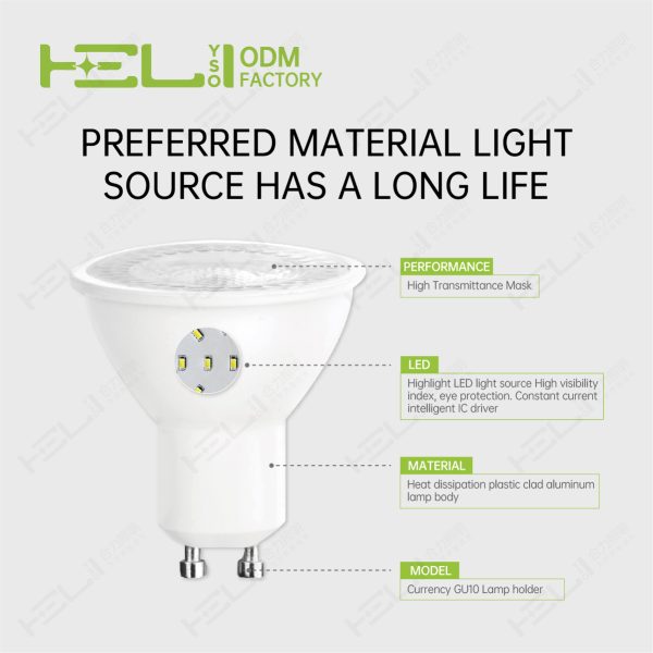 SD-OTP125℃/GU10-38°/165-265V//50/60HZ/-20℃~40℃/0.5/DOB/开关恒流/15000H/38°/塑包铝+PC透镜/8W±10%/0.5/720Lm±10%/Ra80/6000K/10LED/<6/GU10//欧亮-GU10-50-55/50x55mm - 图片 7