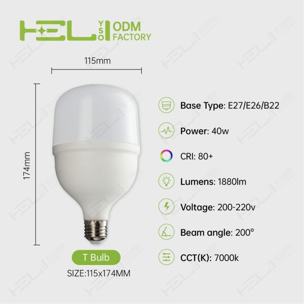 TP柱形灯/DB半年品质-1/220V/铁支架灯珠/220V/50HZ/-20℃~40℃/0.5/DOB/线性恒流/塑包铝+PP罩/40W//0.5/Lm//Ra80/6500K/35LED/无要求/E27//JDE-T115(PP中罩）/115x144mm非阻燃 - 图片 2