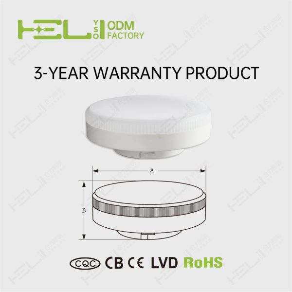 GX53盒仔灯/DB3/120°/165-265/IC-DOB/0.5/全塑+PP罩/7/630/860/7LED/GX53/GX53-φ73*H26mm/F - 图片 5
