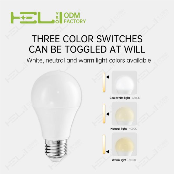 AP球泡灯/智能A泡灯/165-265V//230V/50HZ/-20℃~40℃/内置驱动/开关恒流/15000H/240°/塑包铝+PC罩/开关双色带记忆15W±10%/0.5/1350Lm±10%/Ra80/3000K-6500K/32LED/<6/E27//HL-A70/70×129mm非阻燃 - 图片 7