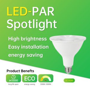 SD/PAR-长脖子款/100-265/IC-DOB/0.5/塑包铝+PC透镜/12/1050/860/14LED/E27/CL-PAR30-φ95×H122mm