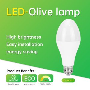 橄榄灯/HL/160°/100-265/IC-驱动/0.5/塑包铝+PC罩/40/3600/867/40LED/E27/E105-228/105*228mm